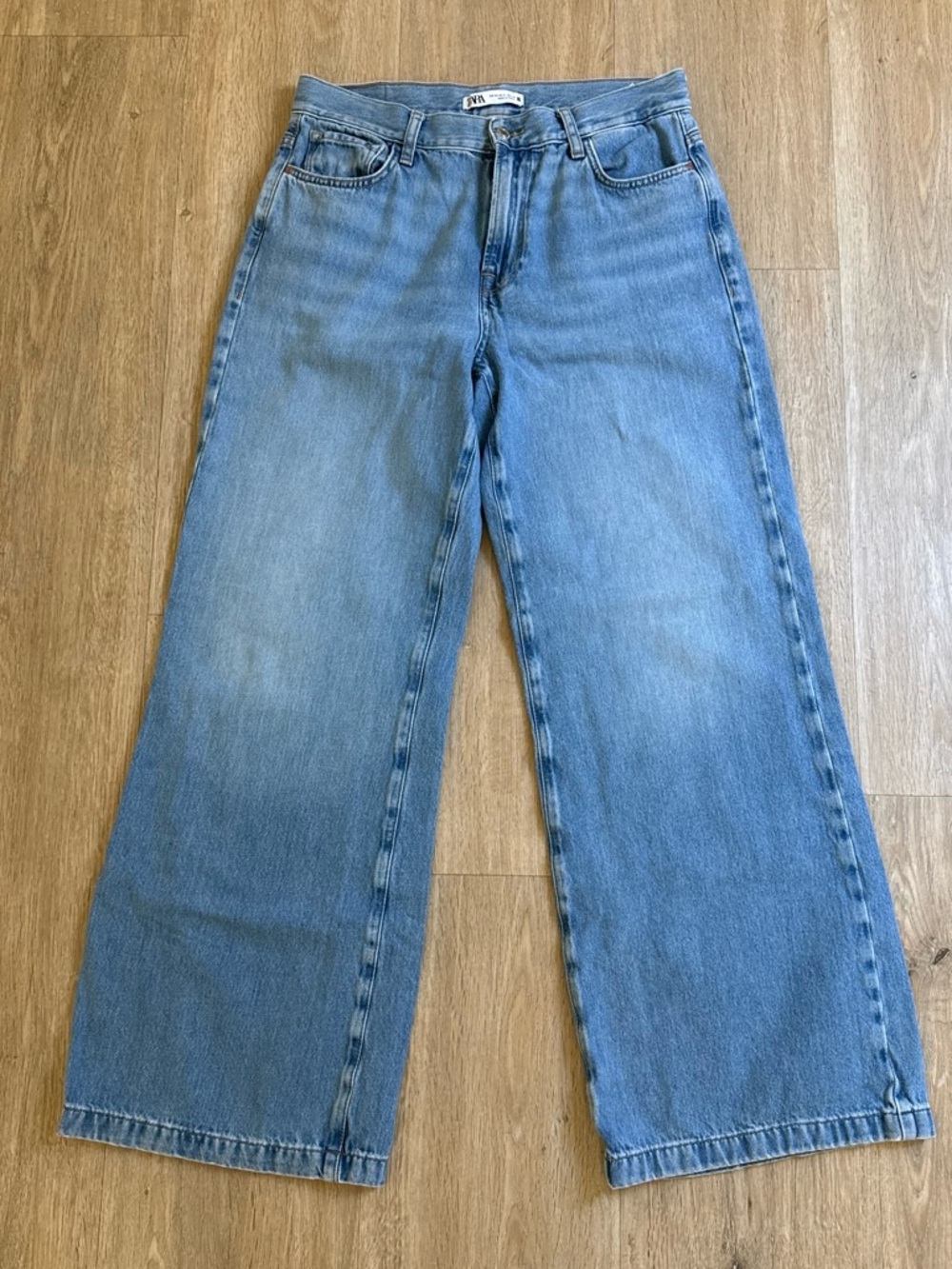 Zara Light Blue Wide-Leg Women's Jeans 8